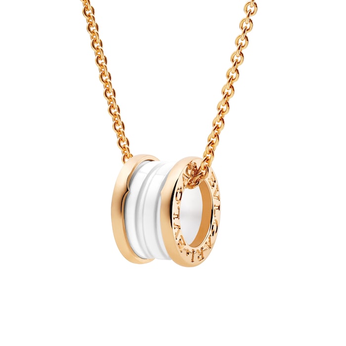 Bvlgari Jewelry 18K Rose Gold & White Ceramic B.zero1 Necklace
