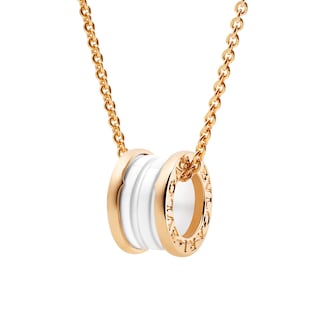 Bvlgari Jewelry 18K Rose Gold & White Ceramic B.zero1 Necklace