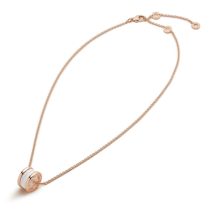 Bvlgari Jewelry 18K Rose Gold & White Ceramic B.zero1 Necklace