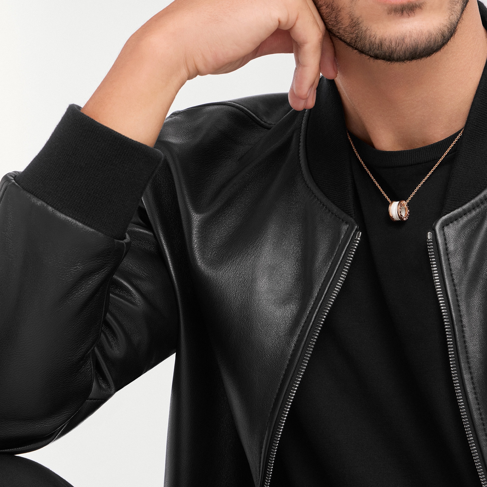 Bvlgari Jewelry 18K Rose Gold & White Ceramic B.zero1 Necklace