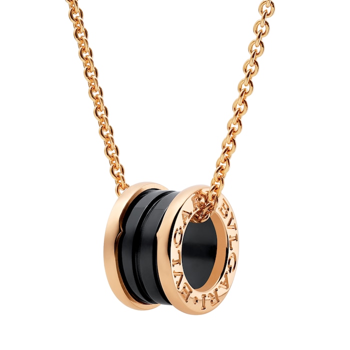 Bvlgari Jewelry 18k Rose Gold B.ZERO1 Black Ceramic Necklace