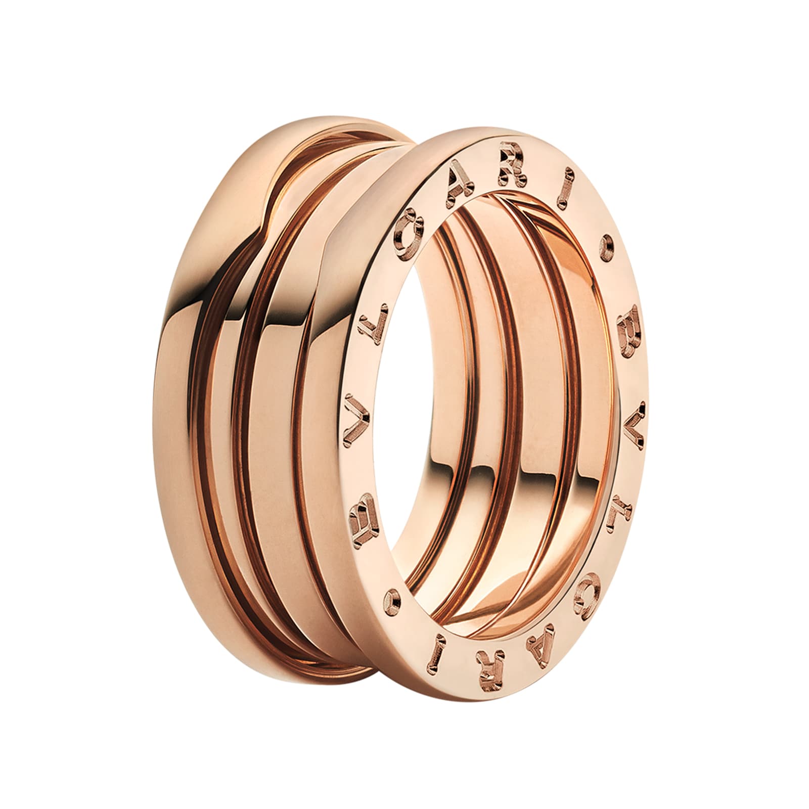 Bvlgari Jewelry 18k Rose Gold  3 Band Ring - Size  335936 |  Mayors