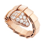 Bvlgari Jewelry 18k Rose Gold Serpenti Viper 0.56cttw Diamond Ring - Size Medium