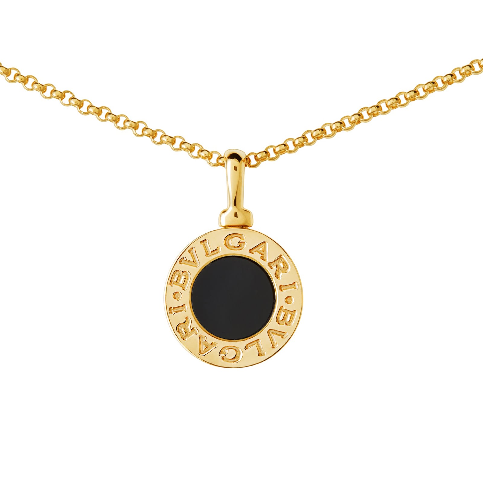 Bvlgari Jewelry 18k Yellow Gold Bvlgari Bvlgari Black Onyx Necklace 16-17"