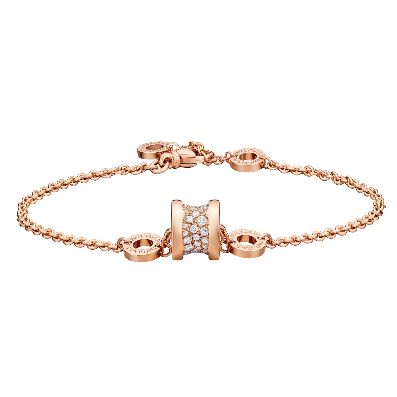 Bvlgari Jewelry 18k Rose Gold B.ZERO1 0.31cttw Pave Diamond Bracelet - Size S/M Bvlgari Jewelry 18k Rose Gold B.ZERO1 0.31cttw Pave Diamond Bracelet - Size S/M