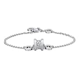 Bvlgari Jewelry 18k White Gold B.ZERO1 0.31cttw Pave Diamond Bracelet - Size S/M