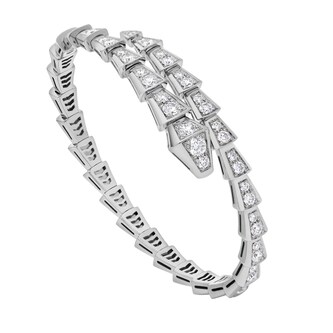 Bvlgari Jewelry 18k White Gold 3.04cttw Pave Diamond Serpenti Viper Slim Bracelet Size Medium Bvlgari Jewelry 18k White Gold 3.04cttw Pave Diamond Serpenti Viper Slim Bracelet Size Medium