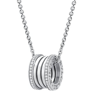 Bvlgari Jewelry 18k White Gold B.ZERO1 0.38cttw Pave Diamond Necklace Bvlgari Jewelry 18k White Gold B.ZERO1 0.38cttw Pave Diamond Necklace
