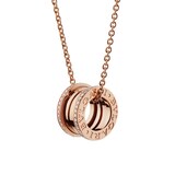 Bvlgari Jewelry 18k Rose Gold B.ZERO1 0.38cttw Pave Diamond Necklace