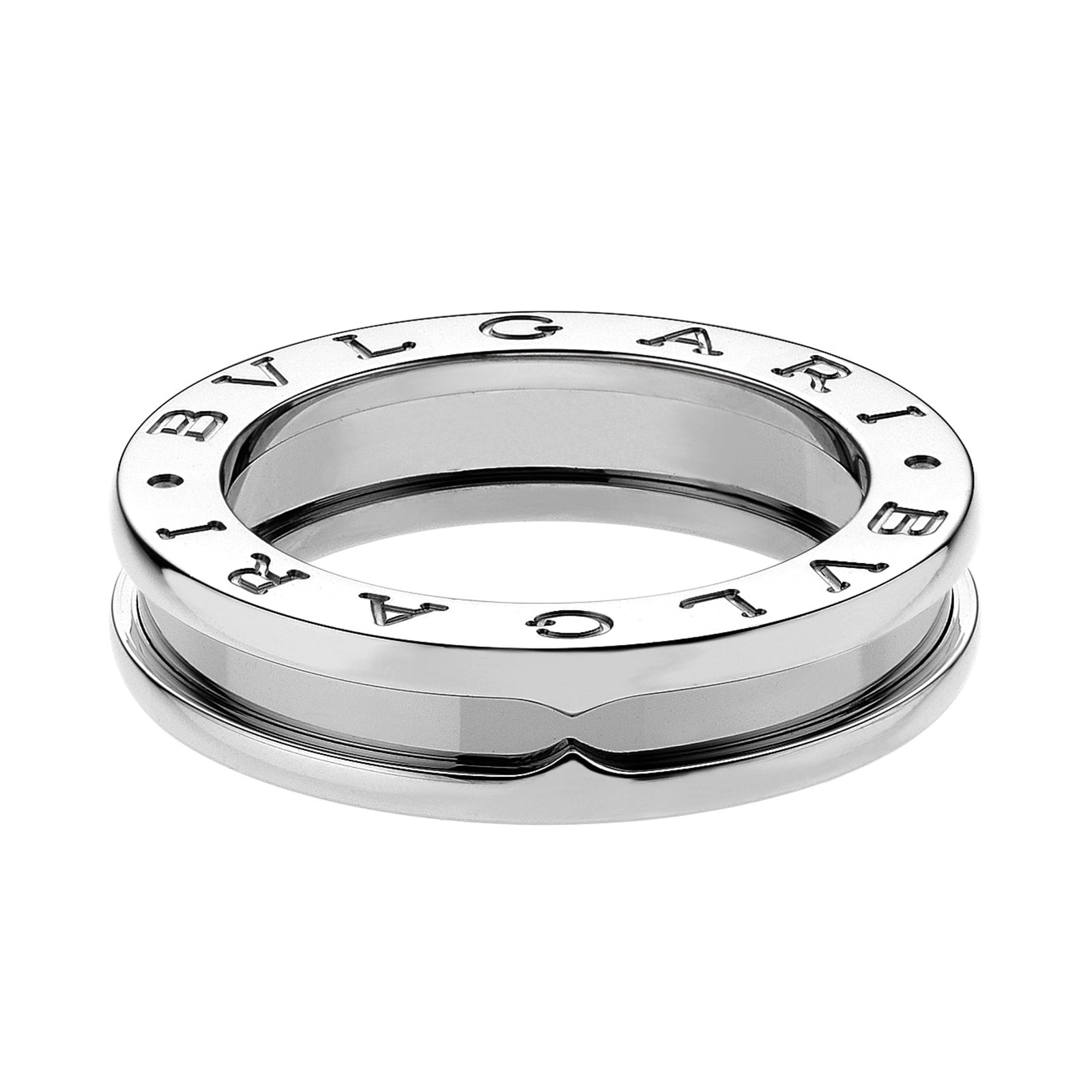 Bvlgari Jewelry 18k White Gold B.ZERO1 1 Band Ring - Size 9.25