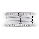 Bvlgari Jewelry 18k White Gold B.ZERO1 4 Band 1.24cttw Diamond - Size 6.5