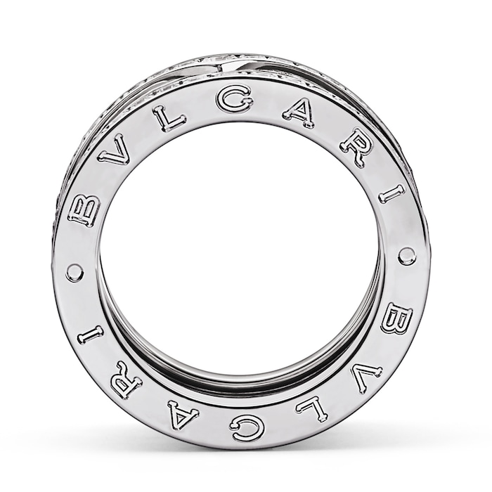 Bvlgari Jewelry 18k White Gold B.ZERO1 4 Band 1.24cttw Diamond - Size 6.5