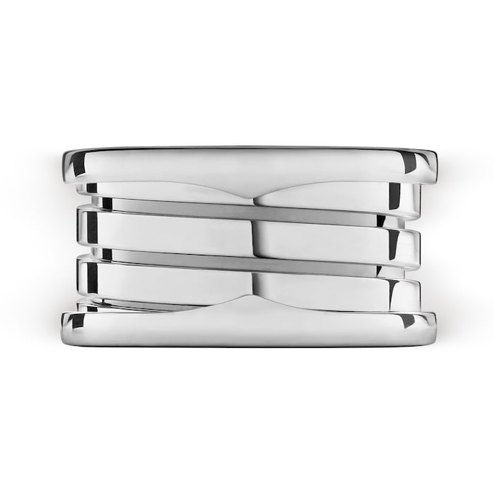 BVLGARI JEWELRY 18k White Gold B.ZERO1 4 Band Ring - Size 7