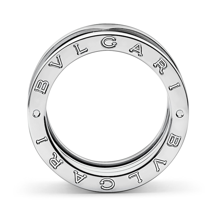 BVLGARI JEWELRY 18k White Gold B.ZERO1 4 Band Ring - Size 7