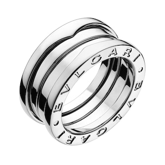 BVLGARI JEWELRY 18k White Gold B.ZERO1 3 Band Ring - Size 6.75