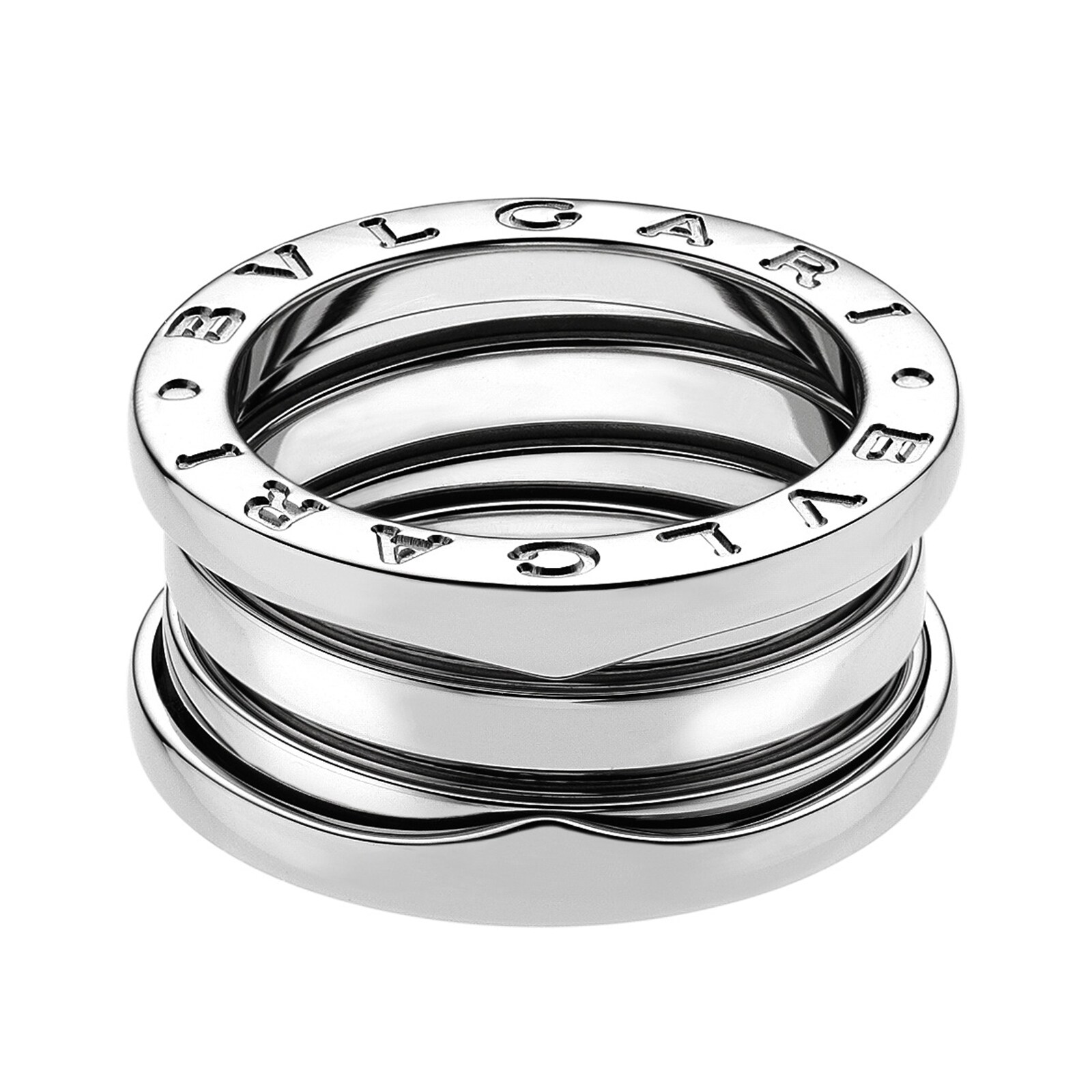 BVLGARI JEWELRY 18k White Gold B.ZERO1 3 Band Ring - Size 6.75