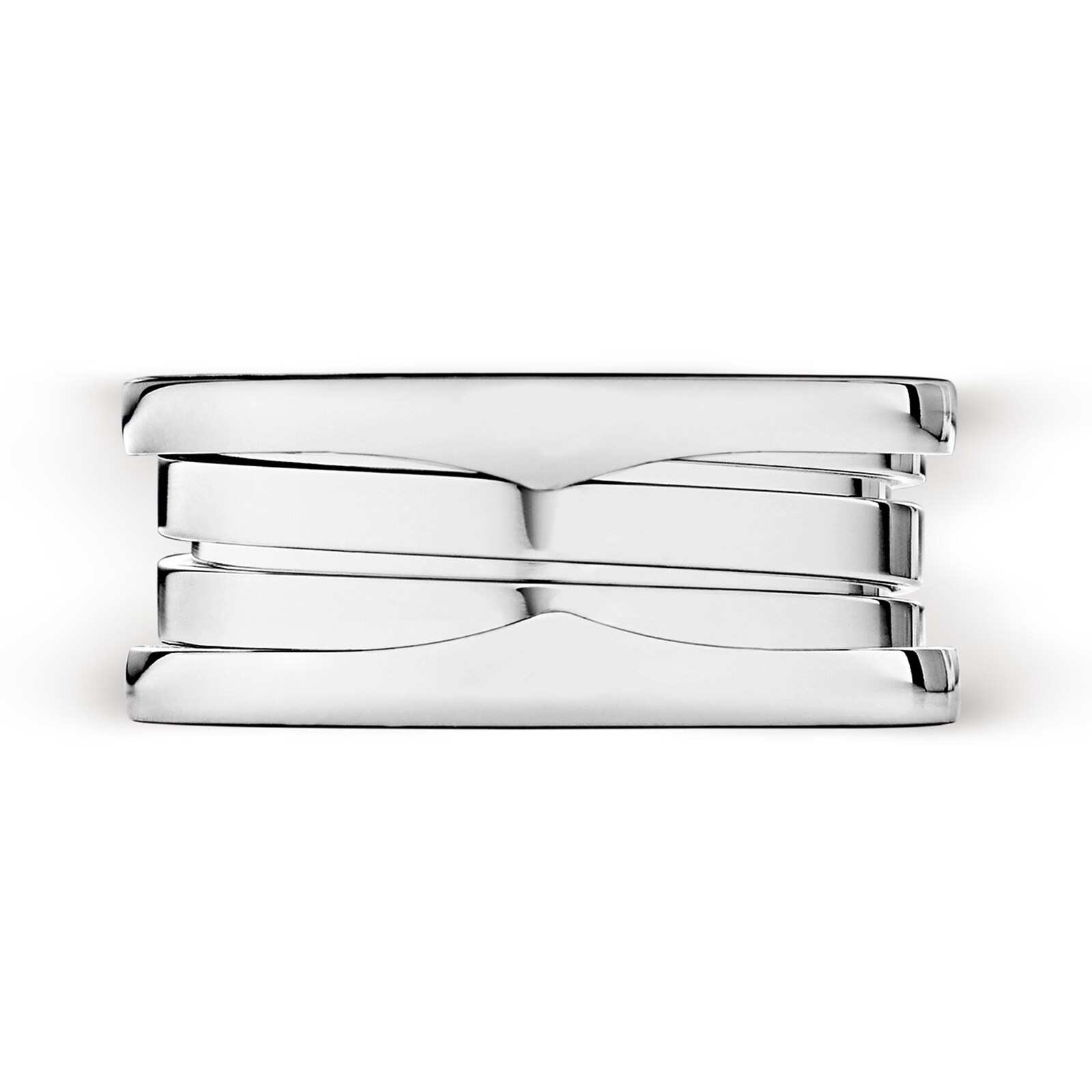 BVLGARI JEWELRY 18k White Gold B.ZERO1 3 Band Ring - Size 6.75