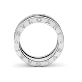 Bvlgari Jewelry 18k White Gold B.ZERO1 4 Band Ring Size 10.5