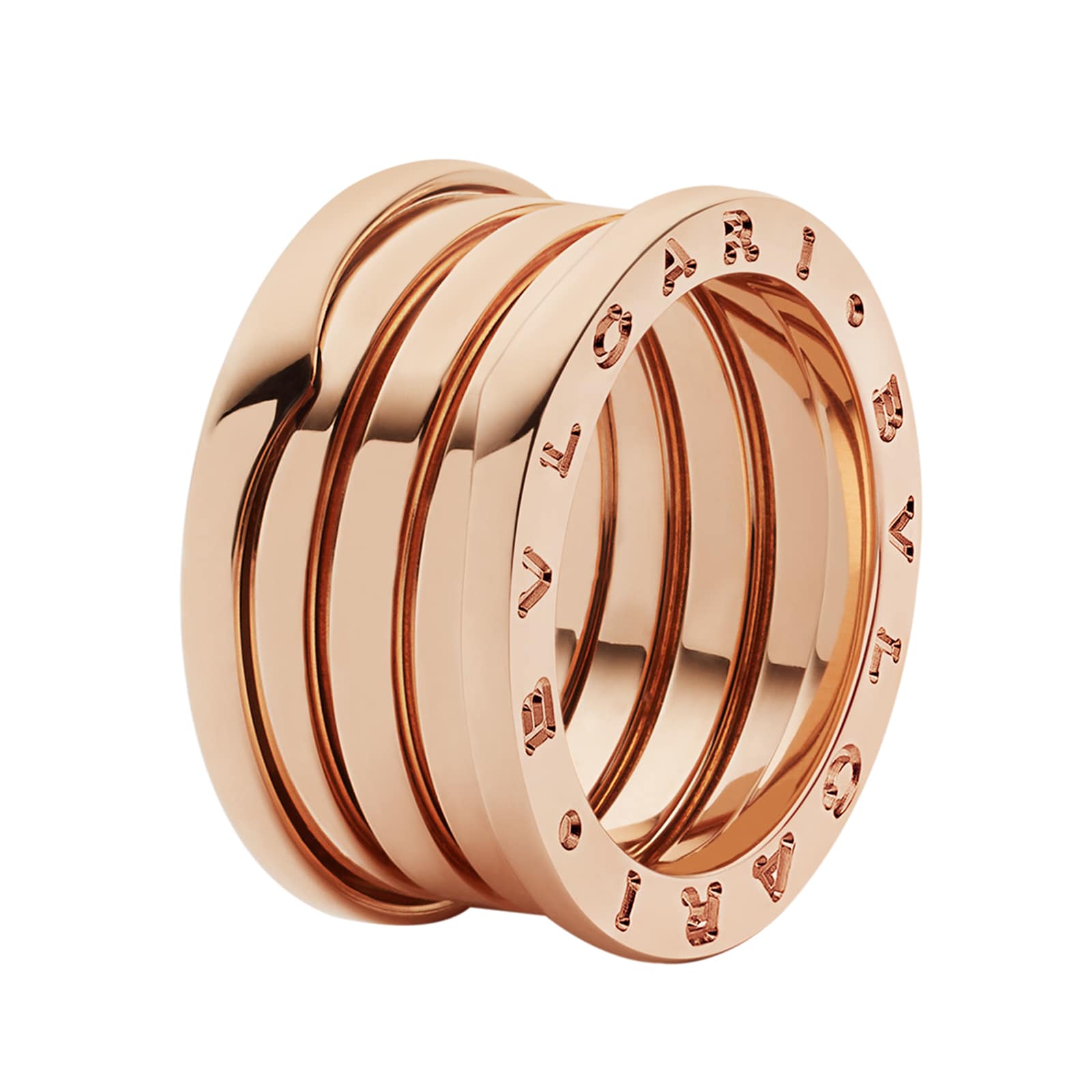 18k Rose Gold B.ZERO1 4 Band Ring - Size 6.5