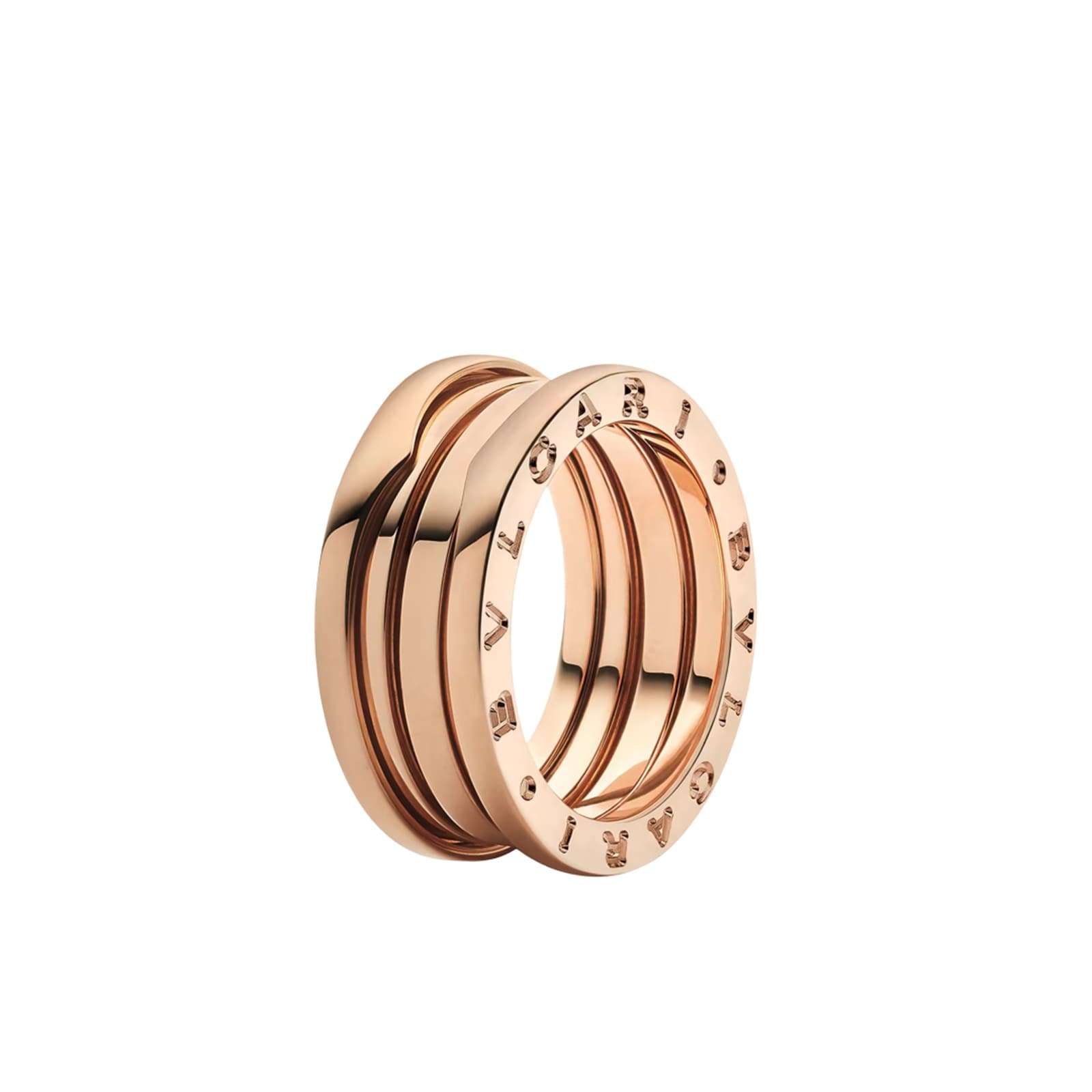Bvlgari Jewelry 18K Rose Gold B.ZERO1 Three Band Ring - Ring Size 6.75