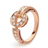 Bvlgari Jewelry 18k Rose Gold Bvlgari Bvlgari 0.28cttw Pave Diamond Ring - Size 6.5