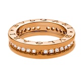 Bvlgari Jewelry 18k Rose Gold B.ZERO1 1 Band 0.48cttw Diamond Ring - Size 7