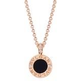 Bvlgari Jewelry 18k Rose Gold Bvlgari Bvlgari 0.11cttw Diamond and Mother of Pearl & Black Onyx Necklace 15-18 Inch