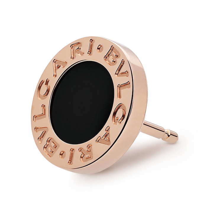 Bvlgari Jewelry 18k Rose Gold Bvlgari Bvlgari Black Onyx Single Stud Earring