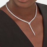 Bvlgari Jewelry 18k White Gold Serpenti Viper 8.21cttw Diamond Necklace 16 Inch