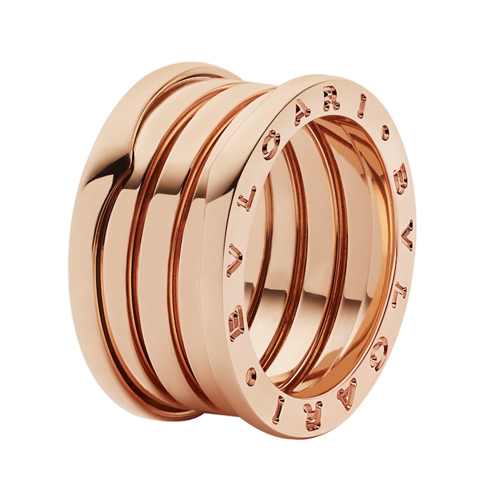 Bvlgari Jewelry 18k Rose Gold B.ZERO1 4 Band Ring - Size 9.25