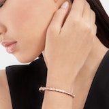 BVLGARI JEWELRY 18k Rose Gold Serpenti Mother of Pearl and 0.93cttw Diamond Bangle - Size Small
