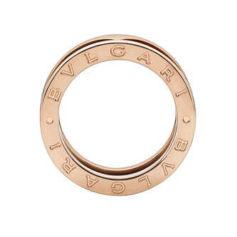 Bvlgari Jewelry 18k Rose Gold and Black Ceramic B.Zero1 Two Band Ring Size 10.75