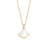 Bvlgari Jewelry 18k Yellow Gold 0.03cttw Diamond Divas Dream Mother of Pearl Necklace 16-17"