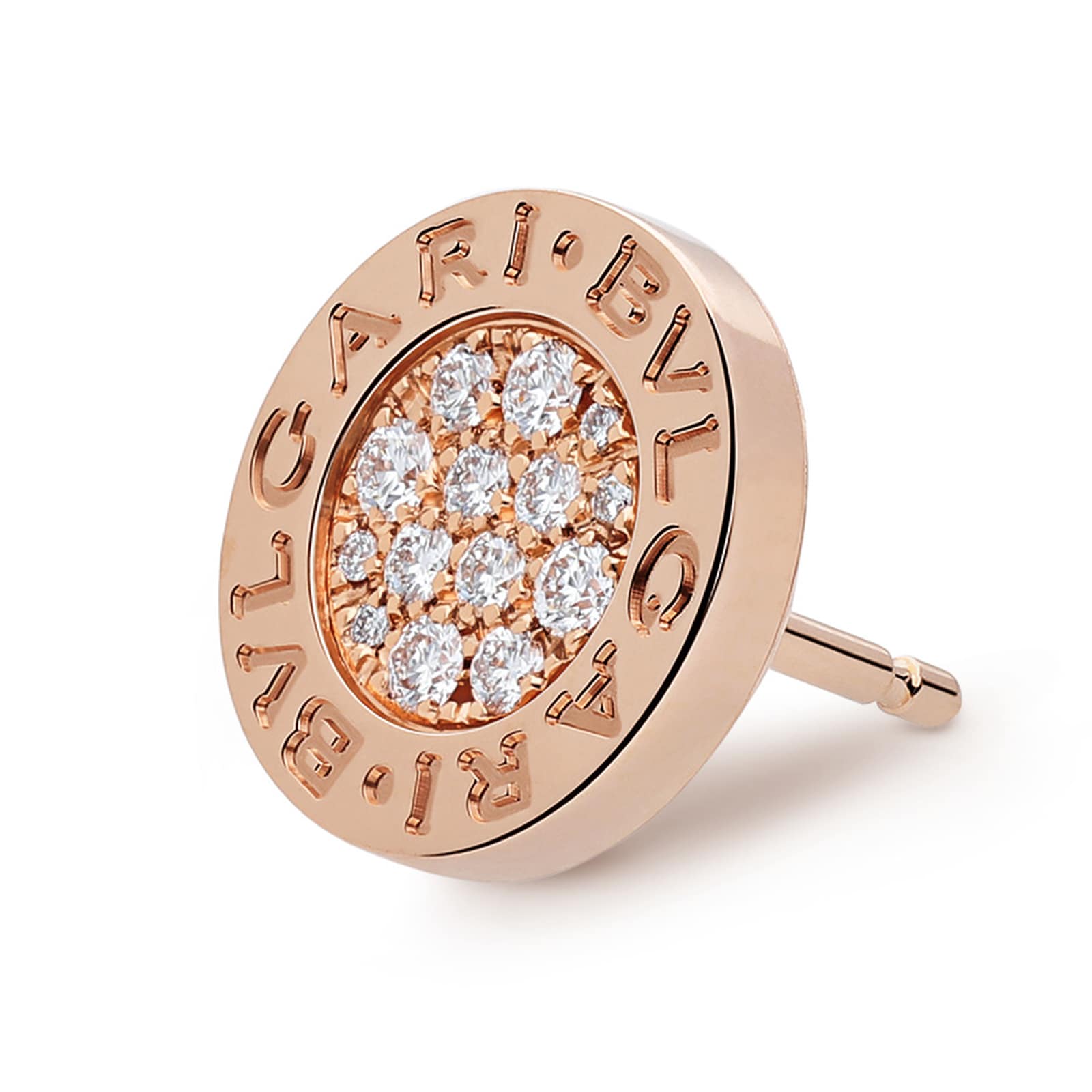 Bvlgari Jewelry 18k Rose Gold Bvlgari Bvlgari 0.09cttw Diamond Single Stud Earring