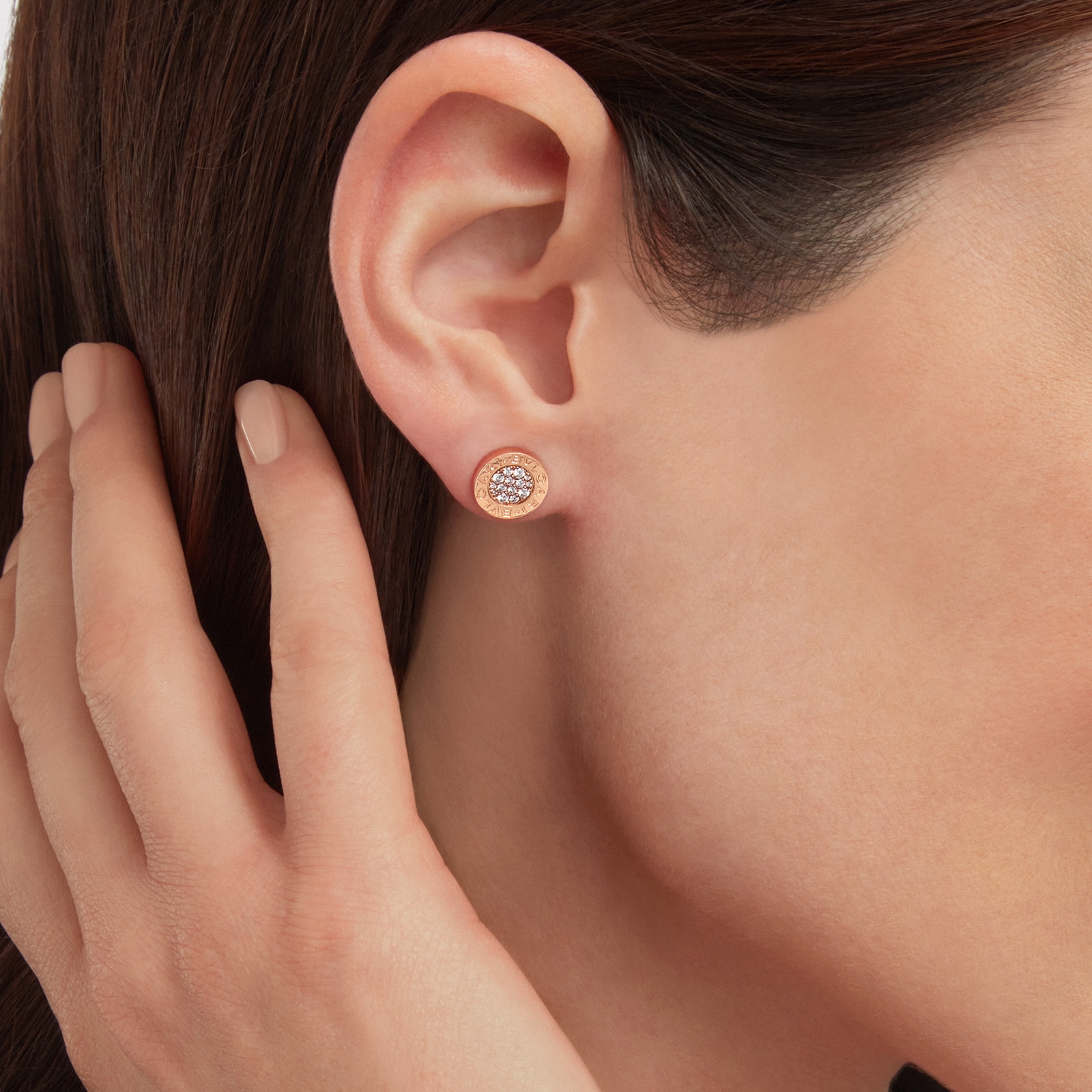 Bvlgari Jewelry 18k Rose Gold Bvlgari Bvlgari 0.09cttw Diamond Single Stud Earring