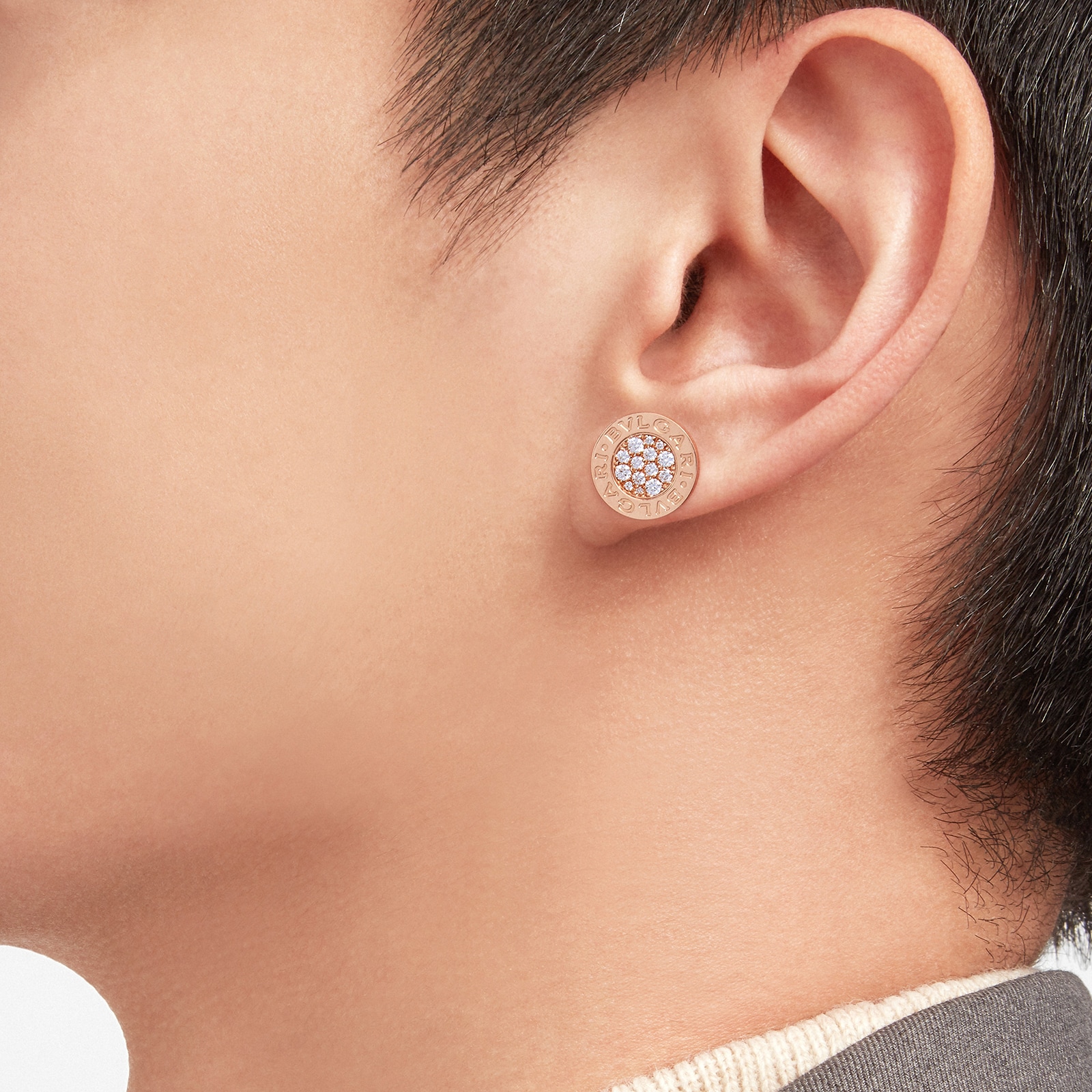 Bvlgari Jewelry 18k Rose Gold Bvlgari Bvlgari 0.09cttw Diamond Single Stud Earring