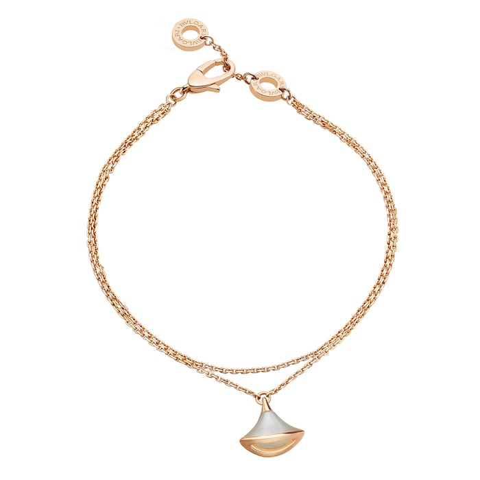 BVLGARI JEWELRY 18k Rose Gold Divas' Dream Mother of pearl Bracelet - Size Medium