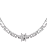 Bvlgari Jewelry 18k White Gold B.ZERO1 7.19cttw Pave Diamond Necklace 15-18 Inch