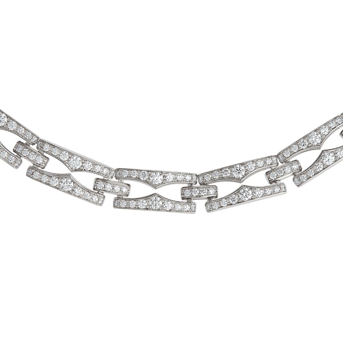 Bvlgari Jewelry 18k White Gold B.ZERO1 7.19cttw Pave Diamond Necklace 15-18 Inch