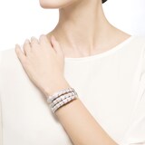 Bvlgari Jewelry 18k White Gold Serpenti Viper 5.02cttw 2 Row Full Pave Diamond Bracelet - Size Medium