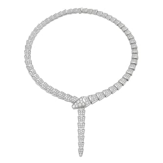 Bvlgari Jewelry 18k White Gold Serpenti Viper 14.74cttw Diamond Necklace 15 Inch Bvlgari Jewelry 18k White Gold Serpenti Viper 14.74cttw Diamond Necklace 15 Inch