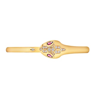Bvlgari Jewelry 18k Yellow Gold 0.30cttw Diamond and Rubellite Serpenti Bracelet Size Medium Bvlgari Jewelry 18k Yellow Gold 0.30cttw Diamond and Rubellite Serpenti Bracelet Size Medium