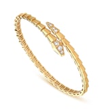 Bvlgari Jewelry 18k Yellow Gold 0.47cttw Diamond Serpenti Viper Bracelet Size Medium