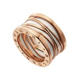 Bvlgari Jewelry 18k Rose Gold B.ZERO1 White Ceramic Ring - Size 7.25