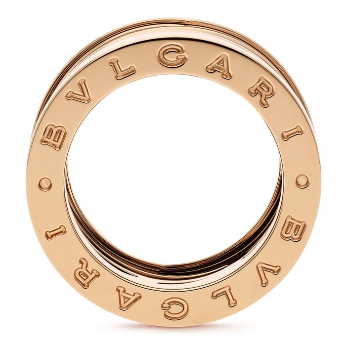 Bvlgari Jewelry 18k Rose Gold and Black Ceramic B.ZERO1 Ring - Size 6.25