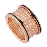 Bvlgari Jewelry 18k Rose Gold B.ZERO1 4 Row Stud Band Ring - Size 7.25