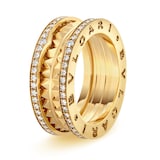 Bvlgari Jewelry 18k Yellow Gold B.ZERO1 0.57cttw Diamond 2 Band Ring Size 7.25