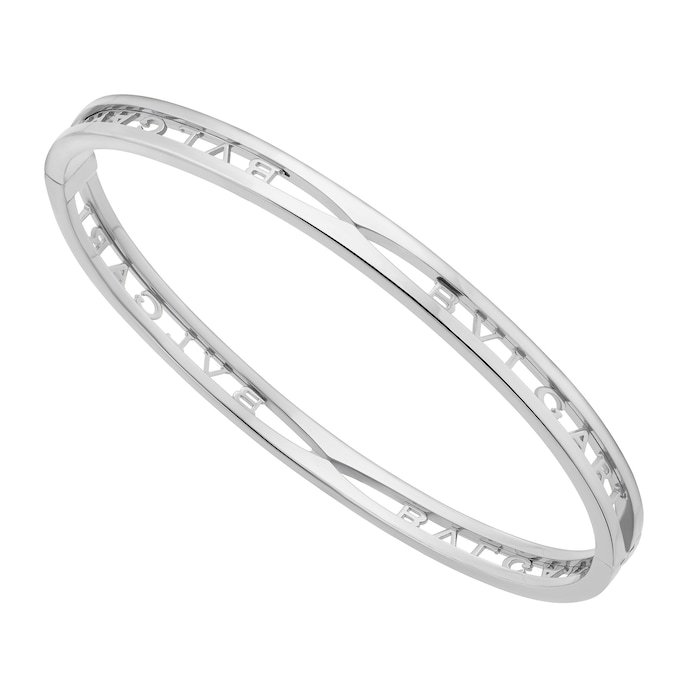 BVLGARI JEWELRY 18k White Gold B.ZERO1 Bangle - Size Medium