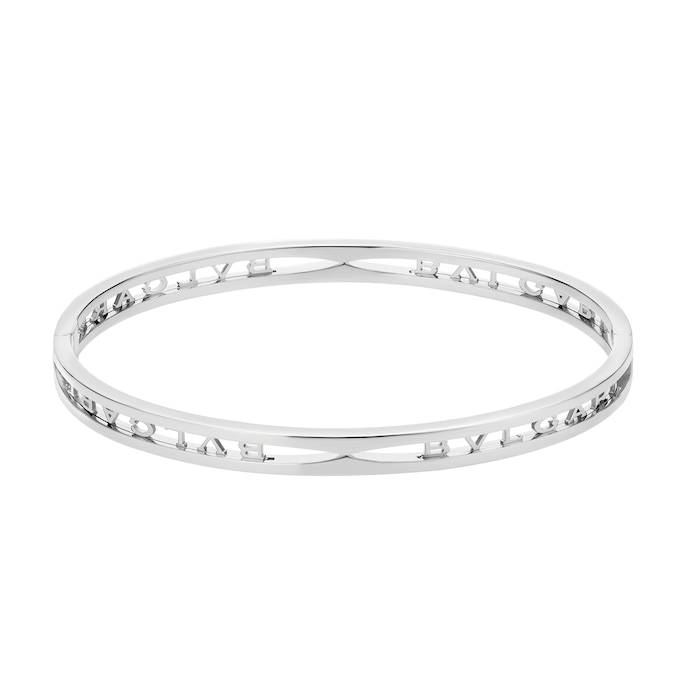 BVLGARI JEWELRY 18k White Gold B.ZERO1 Bangle - Size Medium