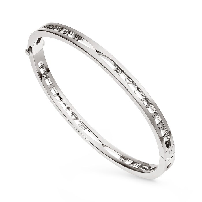 BVLGARI JEWELRY 18k White Gold B.ZERO1 Bangle - Size Medium